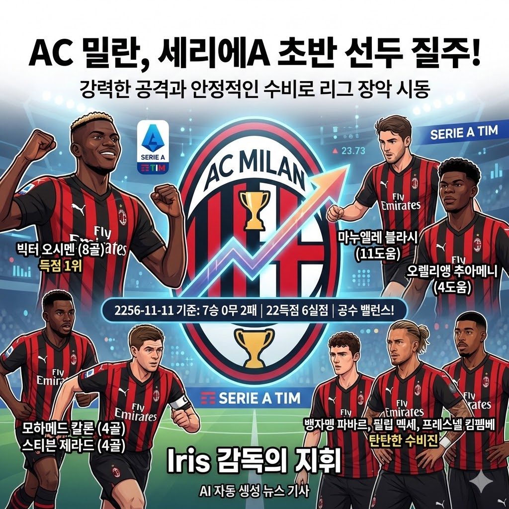 AC 밀란, 무패 질주! 세리에A 초반 폭격 시작